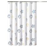 Sea World Polyester-Duschvorhang, verdickter wasserdichter Badezimmer-Duschvorhangstoff mit Haken