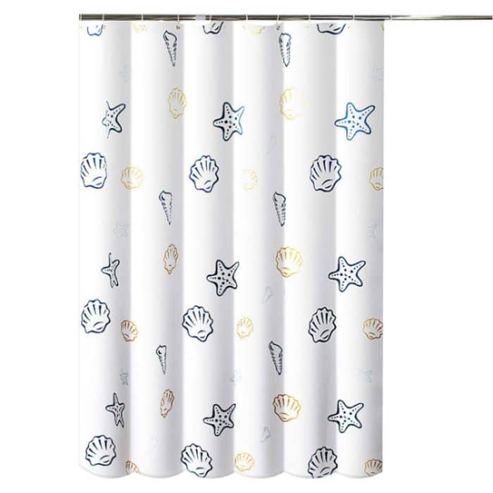 Sea World Polyester-Duschvorhang, verdickter wasserdichter Badezimmer-Duschvorhangstoff mit Haken – Bild 1