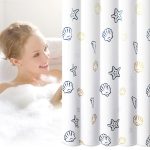 Sea World Polyester-Duschvorhang, verdickter wasserdichter Badezimmer-Duschvorhangstoff mit Haken – Bild 2