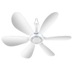 USB Home Dormitory Mute High Wind Power Mini Ventilator Sechs Flügel Kleiner Deckenventilator, Single Fan, Fan+Remote Control Speed Control Cord