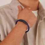 OPK PH1585 Armband aus Edelstahl mit magnetischer Schnalle und geflochtenem Lederarmband – Bild 2