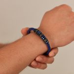 OPK PH1585 Armband aus Edelstahl mit magnetischer Schnalle und geflochtenem Lederarmband – Bild 3