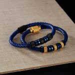 OPK PH1585 Armband aus Edelstahl mit magnetischer Schnalle und geflochtenem Lederarmband – Bild 5