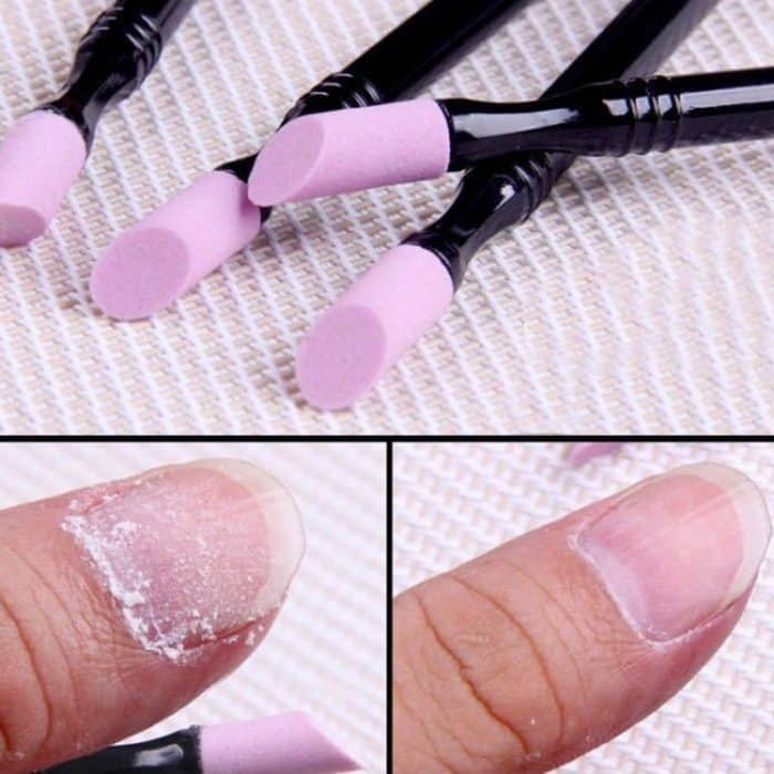 5 teile/satz doppelseitiger Quarzstift zum Entfernen abgestorbener Hautzellen, multifunktionales Manikürewerkzeug, Nagellackstift, Black, Colorful – Bild 6