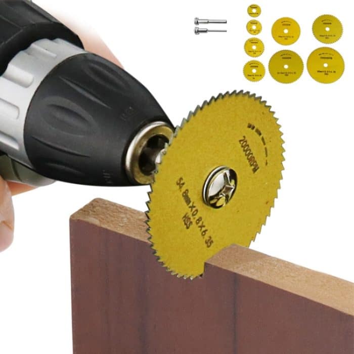 10 teile/satz High-Speed ​​Stahl Schneiden Klinge Multi-Größe Schneiden Holz PVC Elektrische Grinder Sägeblatt Werkzeug Mit 3,17mm + 6mm Pole, Black, Gold, Silver – Bild 2