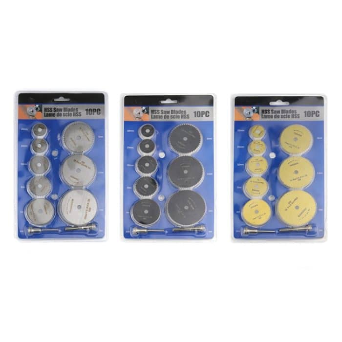 10 teile/satz High-Speed ​​Stahl Schneiden Klinge Multi-Größe Schneiden Holz PVC Elektrische Grinder Sägeblatt Werkzeug Mit 3,17mm + 6mm Pole, Black, Gold, Silver – Bild 11