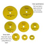 10 teile/satz High-Speed ​​Stahl Schneiden Klinge Multi-Größe Schneiden Holz PVC Elektrische Grinder Sägeblatt Werkzeug Mit 3,17mm + 6mm Pole, Black, Gold, Silver – Bild 5
