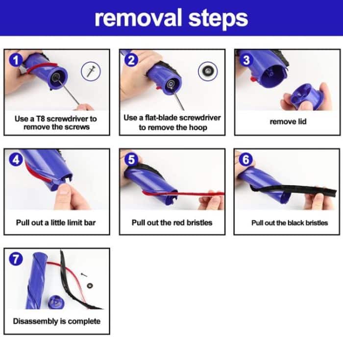 Rollbürsten-Plüschstreifen für Dyson Staubsauger V7/V8/V10/V11 Direktantriebsbürstenkopf, 1set 571 Wide, 2sets 571 Wide, 1set 674 Thin, 2sets 674 Thin – Bild 7
