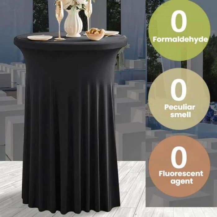 Simple Premium Feeling Business Conference Cocktail Bar Cover Round Sundress Stretch Table Cover, 60x110cm, 70x110cm, 80x110cm – Bild 3