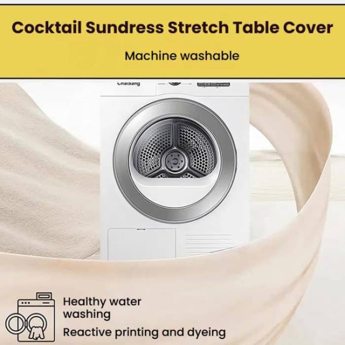 Simple Premium Feeling Business Conference Cocktail Bar Cover Round Sundress Stretch Table Cover, 60x110cm, 70x110cm, 80x110cm – Bild 6