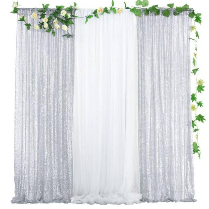 Hotel Wedding Banquet Site Background Curtains Embroidered Cloth Sequin Curtains Festival Party Decoration – Bild 2