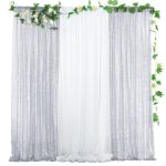 Hotel Wedding Banquet Site Background Curtains Embroidered Cloth Sequin Curtains Festival Party Decoration, 60x240cm, 60x300cm, 120cmx240cm, 120cmx300cm, 240cmx240cm, 300cmx300cm – Bild 2