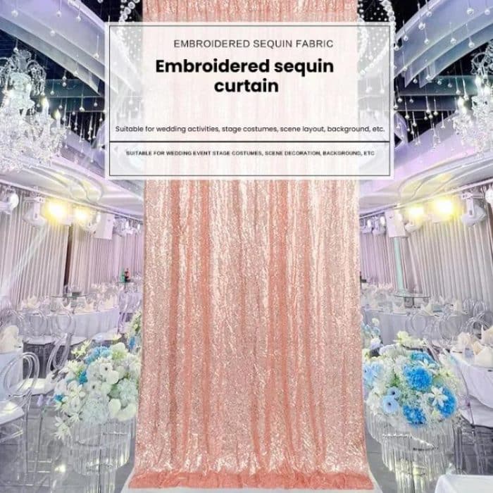 Hotel Wedding Banquet Site Background Curtains Embroidered Cloth Sequin Curtains Festival Party Decoration – Bild 5