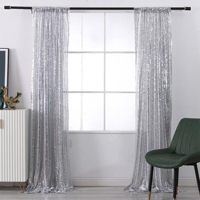 Hotel Wedding Banquet Site Background Curtains Embroidered Cloth Sequin Curtains Festival Party Decoration, 60x240cm, 60x300cm, 120cmx240cm, 120cmx300cm, 240cmx240cm, 300cmx300cm – Bild 7