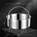 Kacheeg 304 Stainless Steel Steamer Basket for Rice Cooker/Pots with Handles & Stand, Perforated 13.8cm, Non-perforated 13.8cm, Non-perforated 14.5cm, Perforated 17.5cm, Perforated 20cm, Perforated 22cm