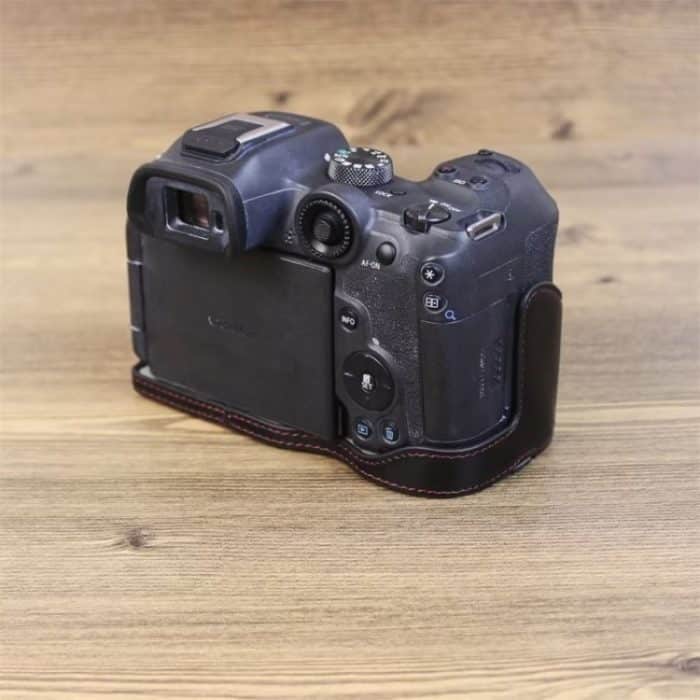 Für Canon EOS R7 1/4 Zoll Gewinde PU-Leder Kamera Halbgehäuse Basis, For Canon EOS R7 – Bild 6
