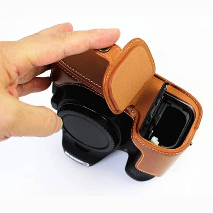 1/4 Zoll Gewinde PU-Leder-Kamera-Halbgehäusebasis für Canon EOS 80D / 70D, For Canon EOS 80D – Bild 5