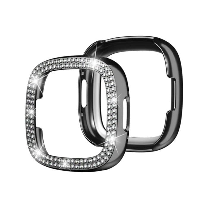 Zweireihiges Diamant-Galvanik-PC-Uhrengehäuse, For Fitbit Versa 4 / Sense 2 – Bild 1