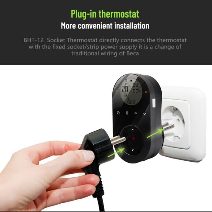 Plug-in-LCD-Thermostat, EU-Stecker, With WiFi, Without WiFi – Bild 4
