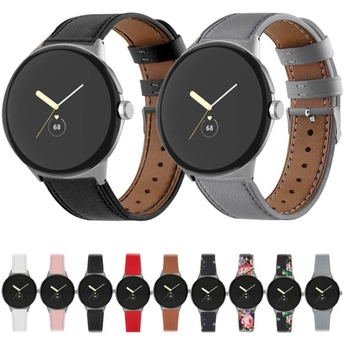 Rundes Endstück-Uhrenarmband aus echtem Leder, For Google Pixel Watch 1 / 2 / 3 41mm – Bild 3
