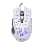 HXSJ A888B 6-Tasten-Gaming-Maus mit knisternder, farbenfroher Beleuchtung und Kabel, A888B Black, A888B White