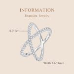 S925 Sterling Silber weiß vergoldet Dual Layer Moissanit Ring Handdekoration – Bild 3