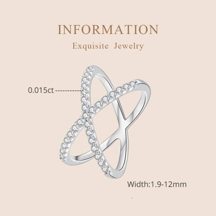 S925 Sterling Silber weiß vergoldet Dual Layer Moissanit Ring Handdekoration – Bild 3