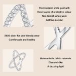 S925 Sterling Silber weiß vergoldet Dual Layer Moissanit Ring Handdekoration – Bild 4