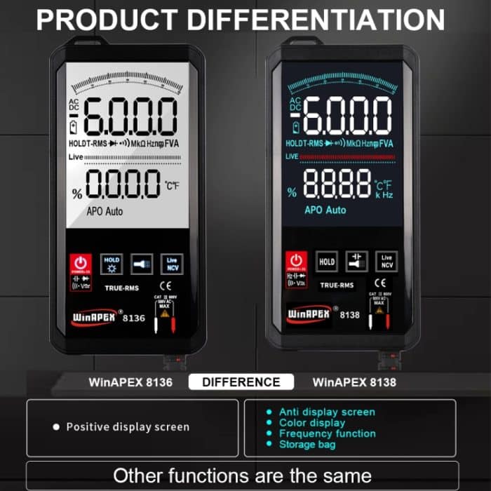 WinAPEX Smart-Touchscreen-Digitalmultimeter, 8136, 8138 – Bild 6