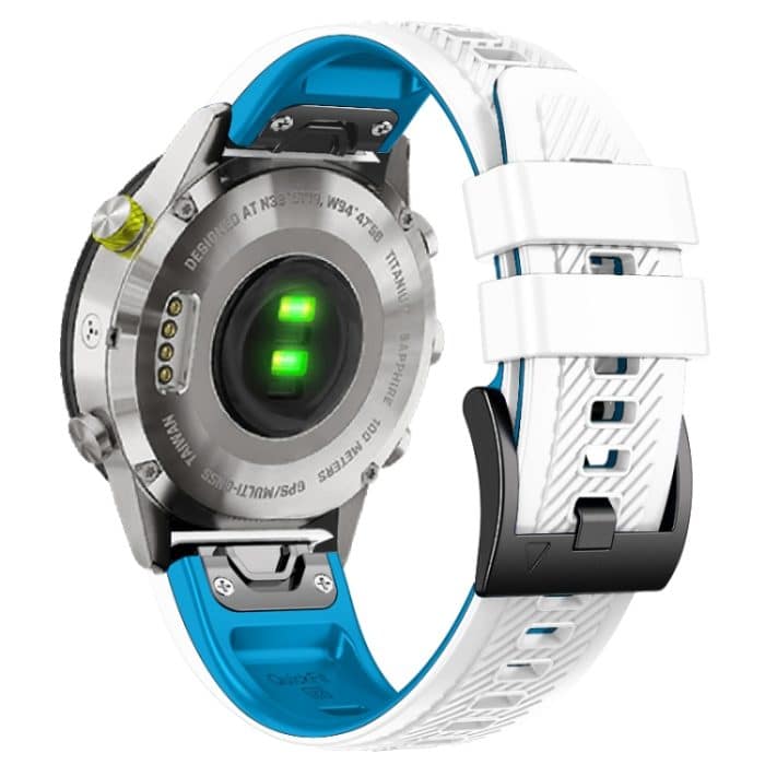 Zweifarbiges Twill-Uhrenarmband aus Silikon mit Schnellverschluss, For Garmin Fenix 7 – Bild 3