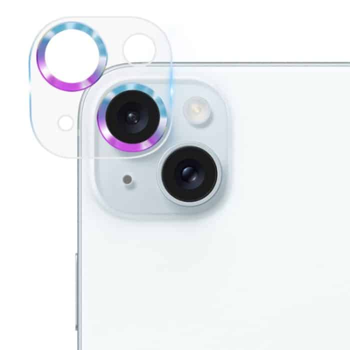 Rückseite der Kamerafolie aus gehärtetem Glas mit CD-Textur, For iPhone 15 Plus / 15 – Bild 1