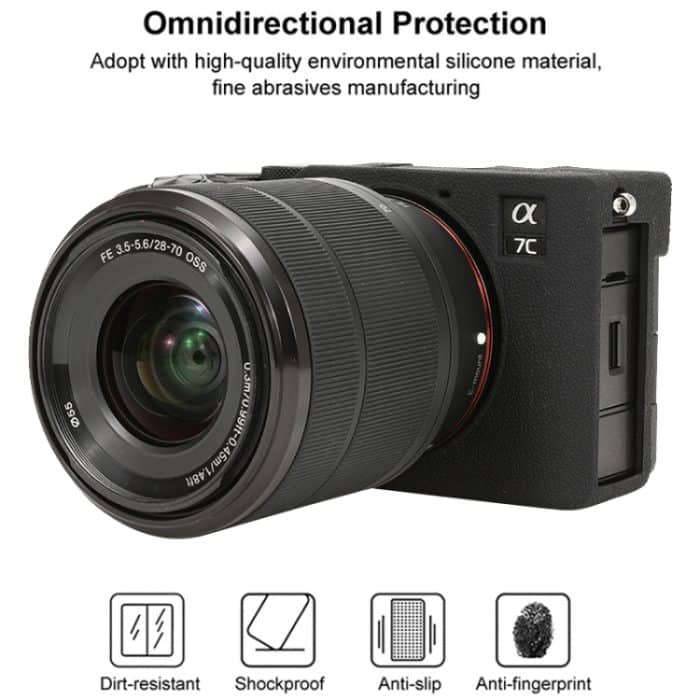 Schutzhülle aus weichem Silikon mit Litchi-Textur, For Sony ILCE-7CM2 / A7C II / A7CR – Bild 3