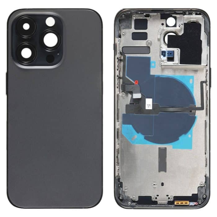 Für iPhone 14 Pro Max Akku-Rückabdeckung mit Strom- + Lautstärke-Flexkabel + kabellosem Lademodul, China Version, CE EU Version, US Version – Bild 1