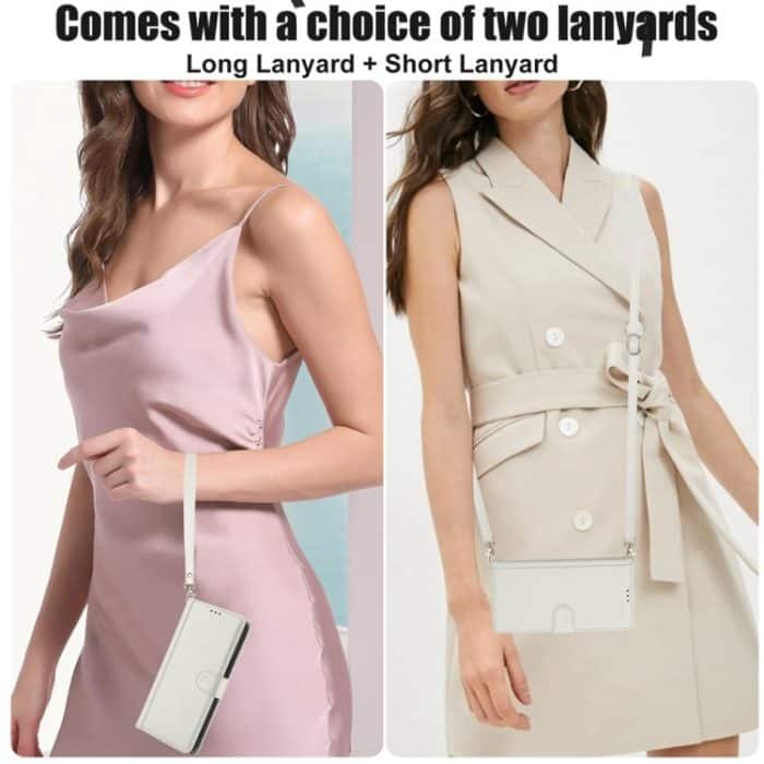 Hautgefühl, reine Farbe, Kartenfächer, Leder-Telefonhülle mit zwei Tragegurten, For iPhone 14 Pro, For iPhone 14 Pro Max – Bild 7