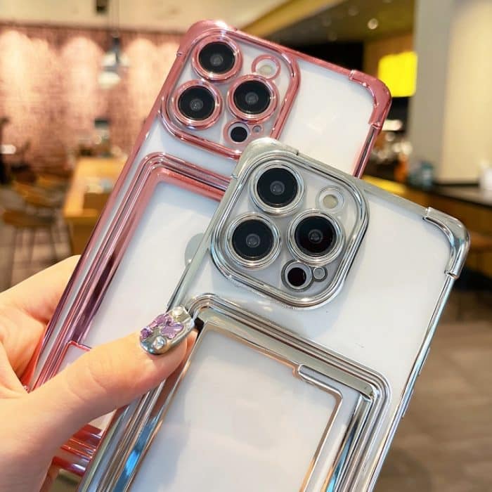 Galvanisierte TPU-Telefonhülle mit Kartensteckplatz, For iPhone 13 Pro Max, For iPhone 13 Pro, For iPhone 13, For iPhone 12 – Bild 5