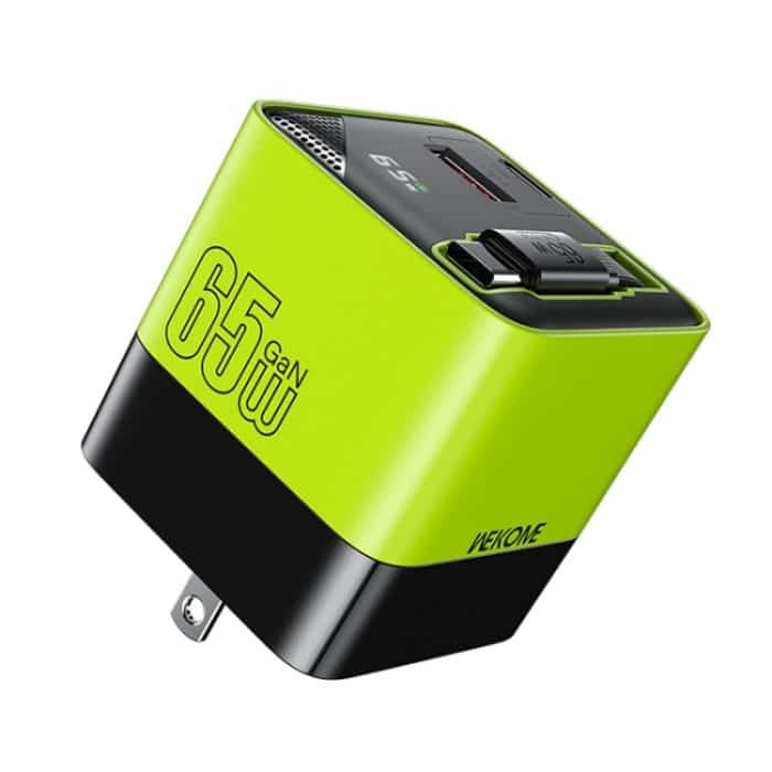 WK WP-U39 65 W USB-C / Typ-C, USB GaN Schnellladegerät mit 80 cm Typ-C Kabel, EU Plug, US Plug – Bild 1