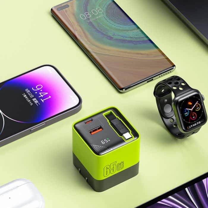 WK WP-U39 65 W USB-C / Typ-C, USB GaN Schnellladegerät mit 80 cm Typ-C Kabel, EU Plug, US Plug – Bild 10