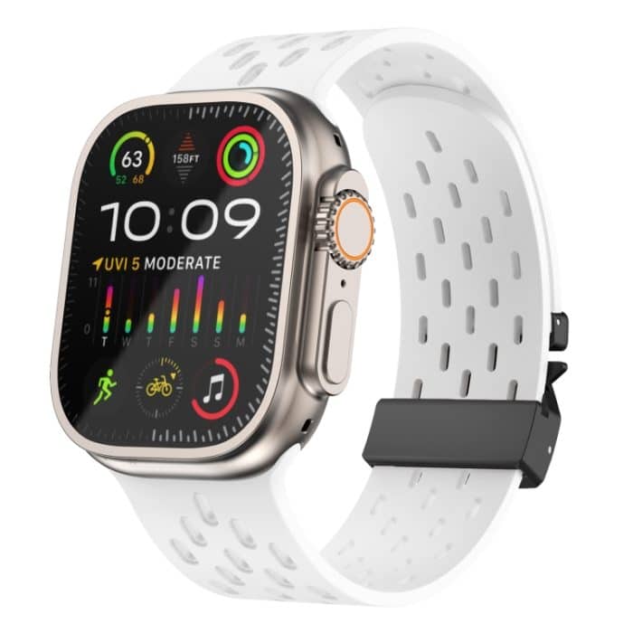 Uhrenarmband aus Mesh-Silikon mit Schnalle, For Apple Watch 46mm / 49mm / 45mm / 44mm – Bild 1