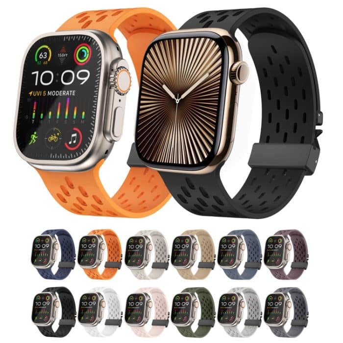 Uhrenarmband aus Mesh-Silikon mit Schnalle, For Apple Watch 46mm / 49mm / 45mm / 44mm – Bild 7