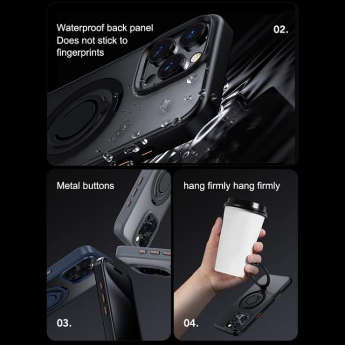 Frosted MagSafe magnetische drehbare Ringhalter-Telefonhülle, For iPhone 15 Plus, For iPhone 15, For iPhone 14 Plus, For iPhone 14, For iPhone 14 Pro, For iPhone 14 Pro Max – Bild 6