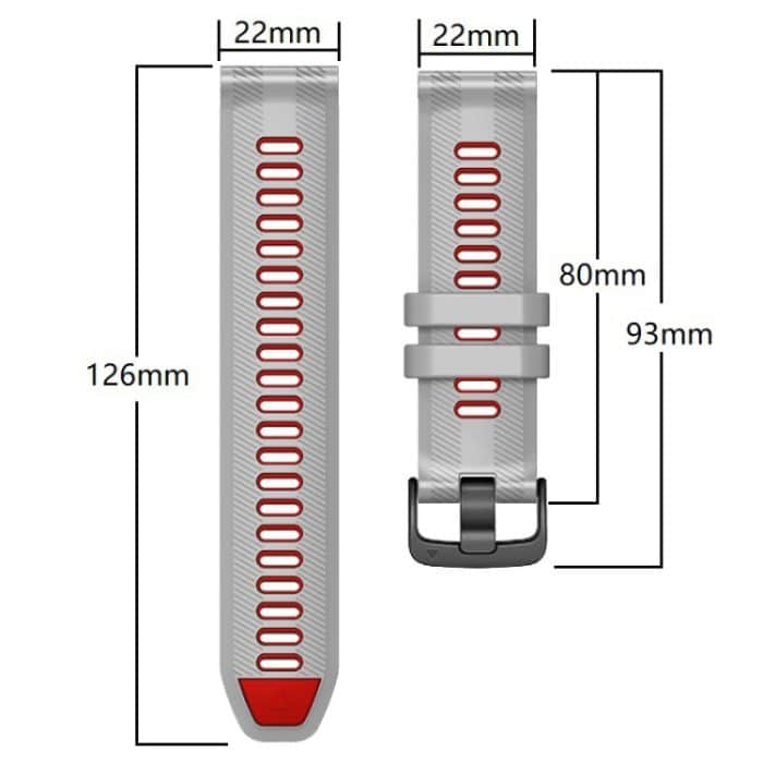 Zweifarbiges Uhrenarmband aus Silikon mit Stahlschnalle, For Garmin Forerunner 965 – Bild 7