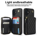 AwQuer Crossbody Reißverschluss Geldbörse Rautenförmige Lederrückseite Handyhülle, For iPhone XR, For iPhone XS Max, For iPhone 7 Plus / 8 Plus – Bild 2