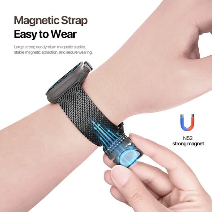 DUX DUCIS Milanese Air Series Magnetisches Uhrenarmband aus Edelstahl, For Apple Watch 46mm / 49mm / 45mm / 44mm, For Apple Watch 42mm / 41mm / 40mm / 38mm – Bild 5