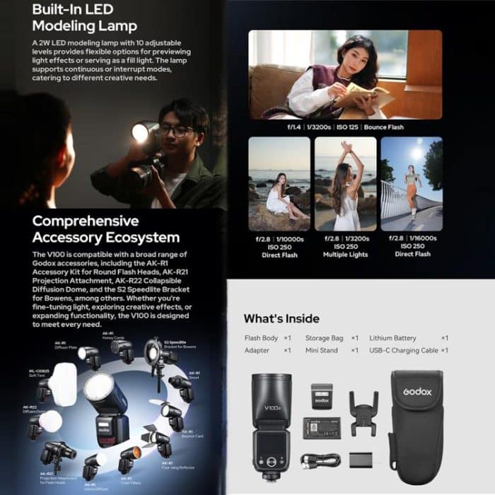 Godox V100 Round Head TTL Flash Speedlite, For Olympus – Bild 10