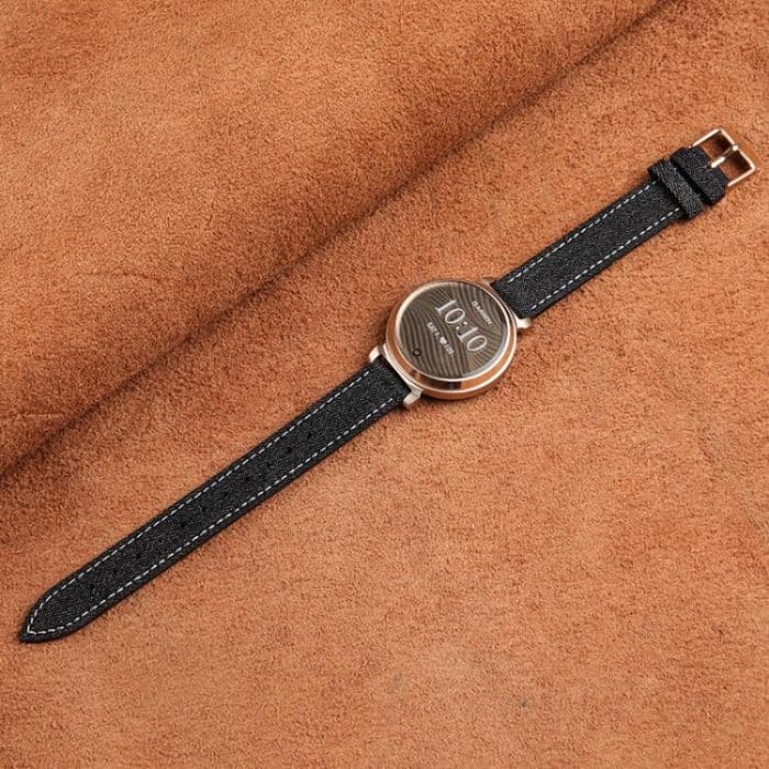 Kalebol Linen Leather Watch Strap, For Garmin Lily 2 14mm – Bild 2