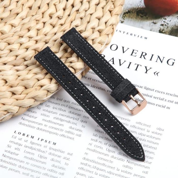 Kalebol Linen Leather Watch Strap, For Garmin Lily 2 14mm – Bild 3