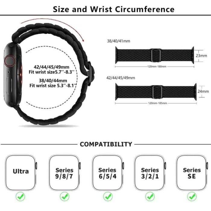 Kalebol Eight Buckle Wavy Braided Nylon Watch Band – Bild 5