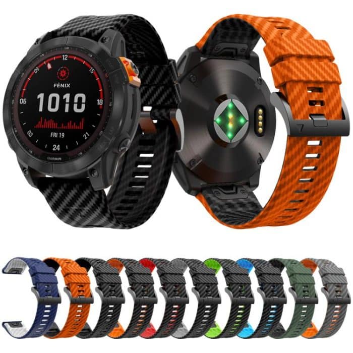 Kalebol Two Color Carbon Fiber Print Silicone Watch Band – Bild 6