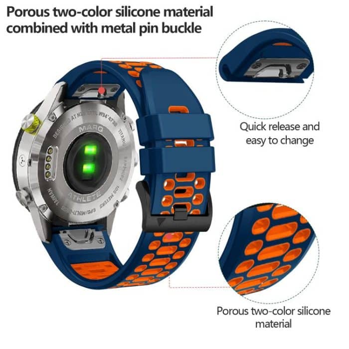 Kalebol Three Rows Hole Two Color Silicone Watch Band – Bild 6