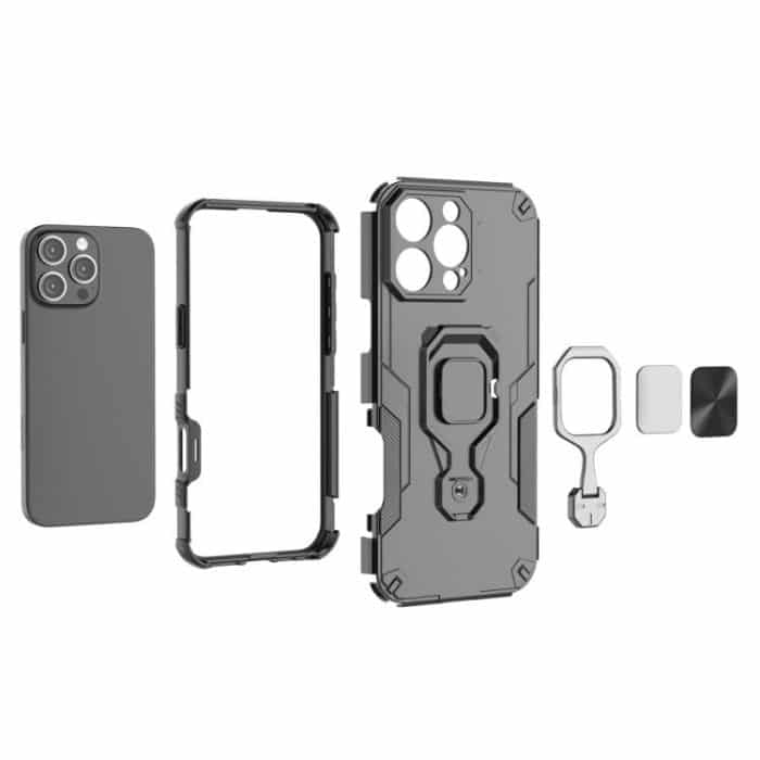 Metal Kickstand TPU Hybrid PC Phone Case, For iPhone 16, For iPhone 15 Pro Max, For iPhone 15 Pro, For iPhone 14 Plus / 15 Plus – Bild 5